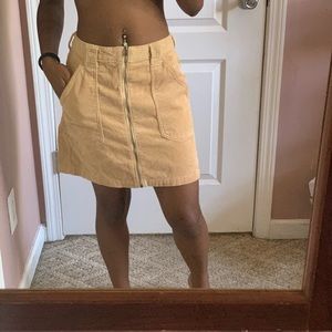 hollister corduroy zip up skirt